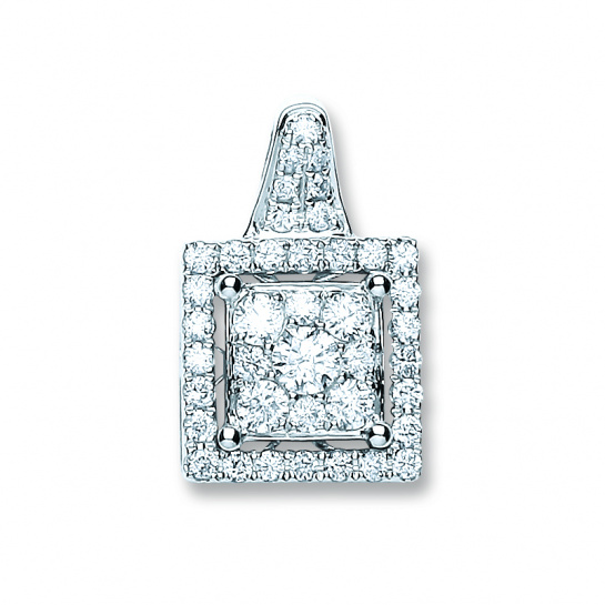 18ct White Gold 0.80ct Diamond Fancy Pendant